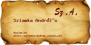 Szlamka András névjegykártya
